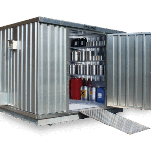 Conteneur pour matières dangereuses SRC-S 3.1W galvanisé, avec porte à un seul vantail