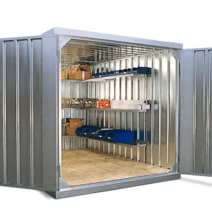 Conteneur matériel MC 320-T2 avec porte à 2 vantaux, livraison démontée, galvanisé